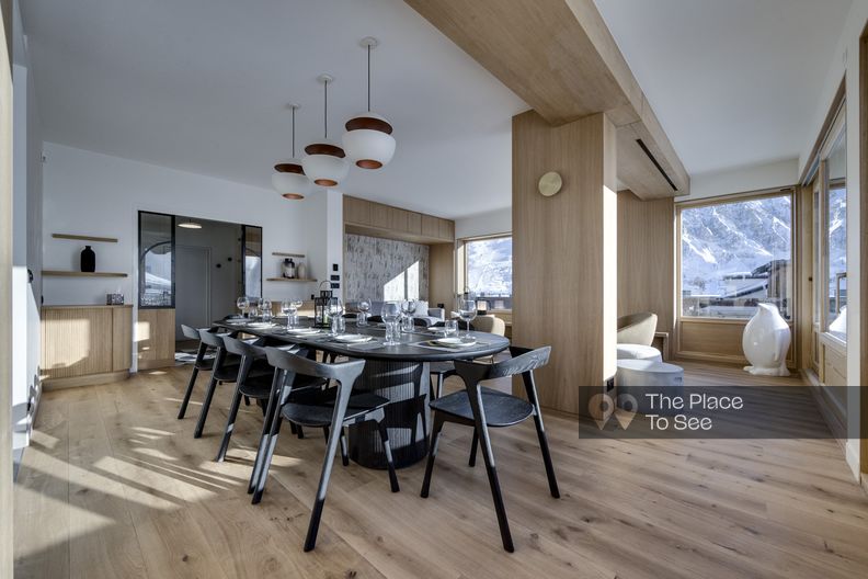 Modern apartment with mountain view