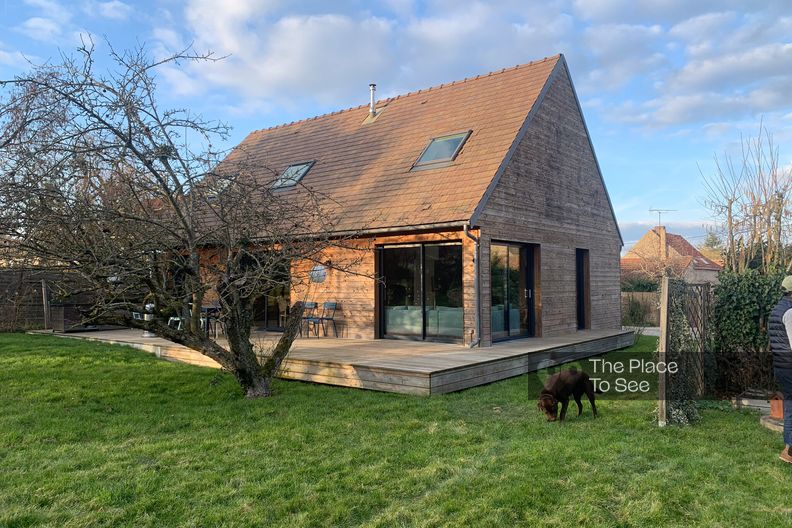 Wooden house with terrace and large garden