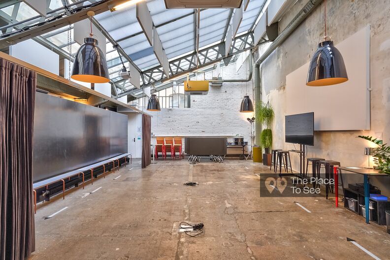 Industrial space under glass roof