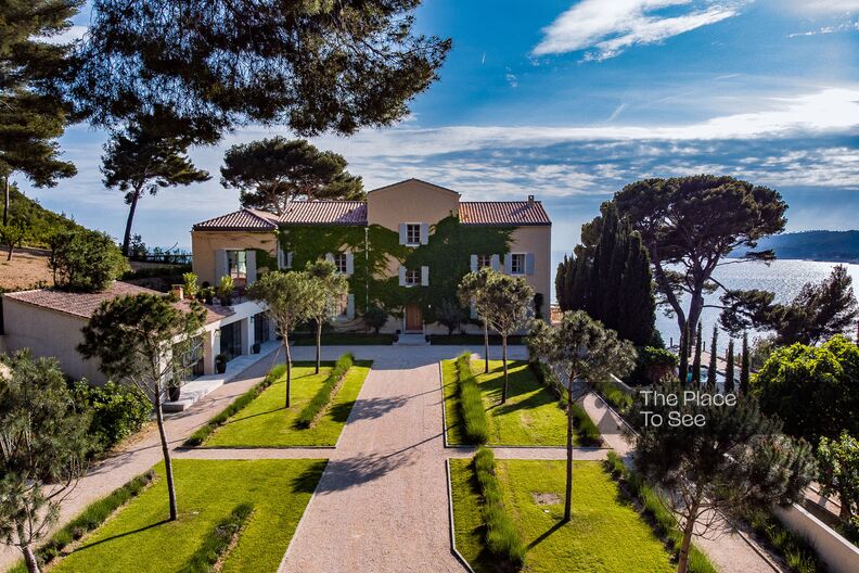 House on the edge of a cliff and sea view