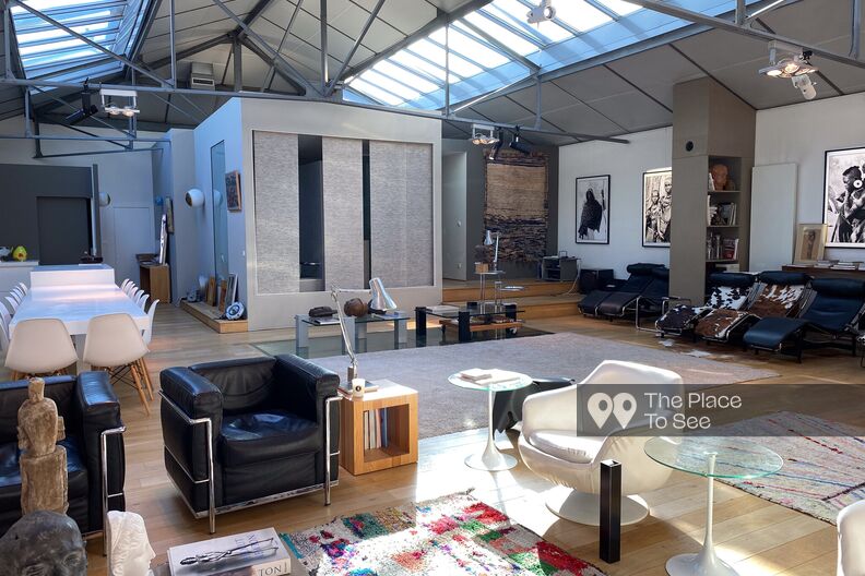 Large loft under glass roof and photo studio