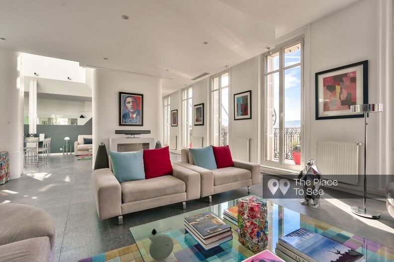 Sleek loft with central skylight