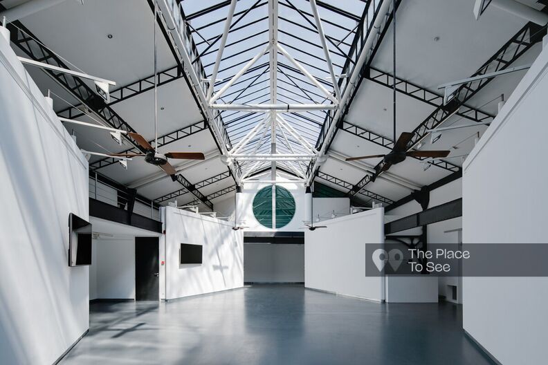 Atypical industrial event space with glass roof