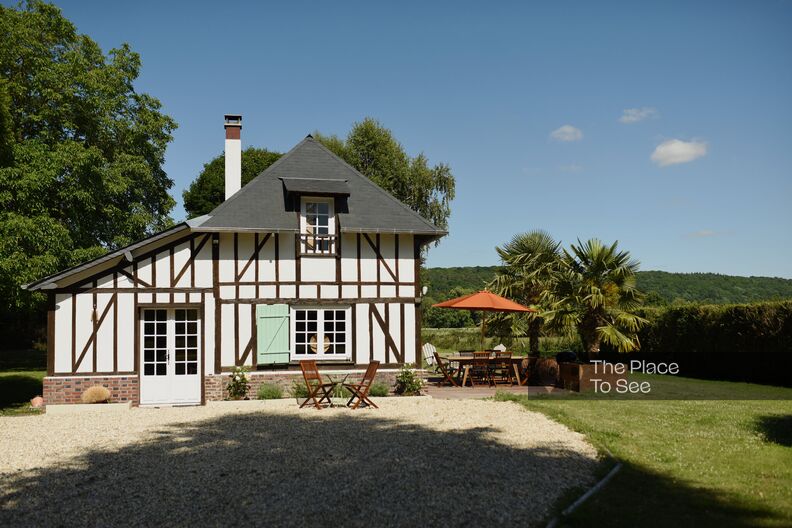 Small Norman house in the middle of meadows