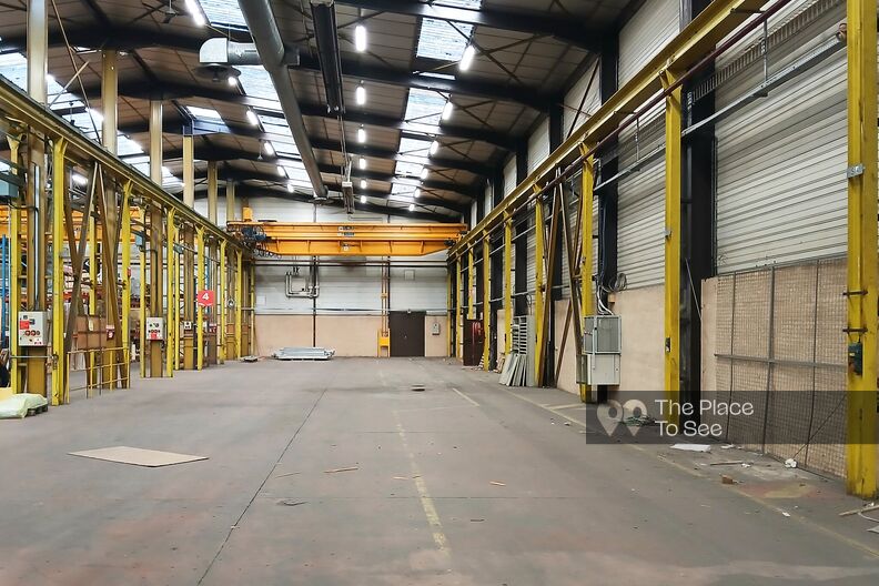 Empty industrial hangar near Lyon