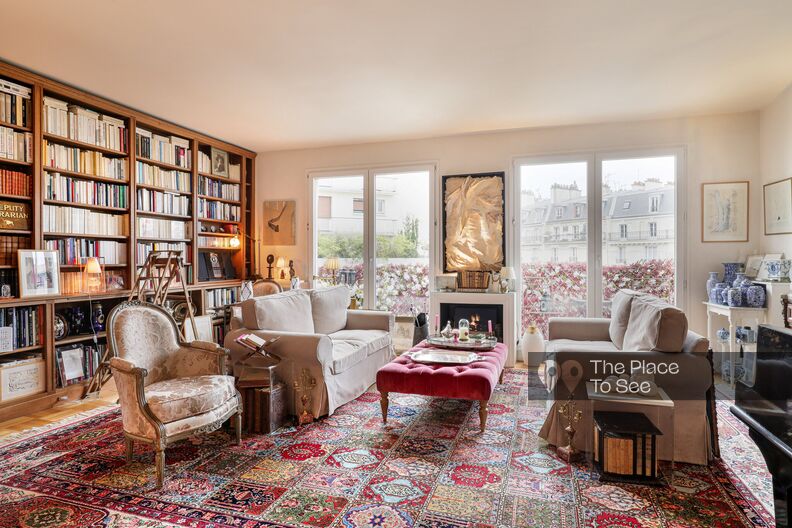 Apartment with a large library